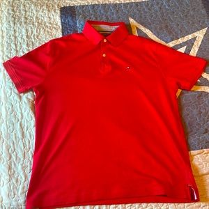 Red Tommy Hilfiger Polo Shirt